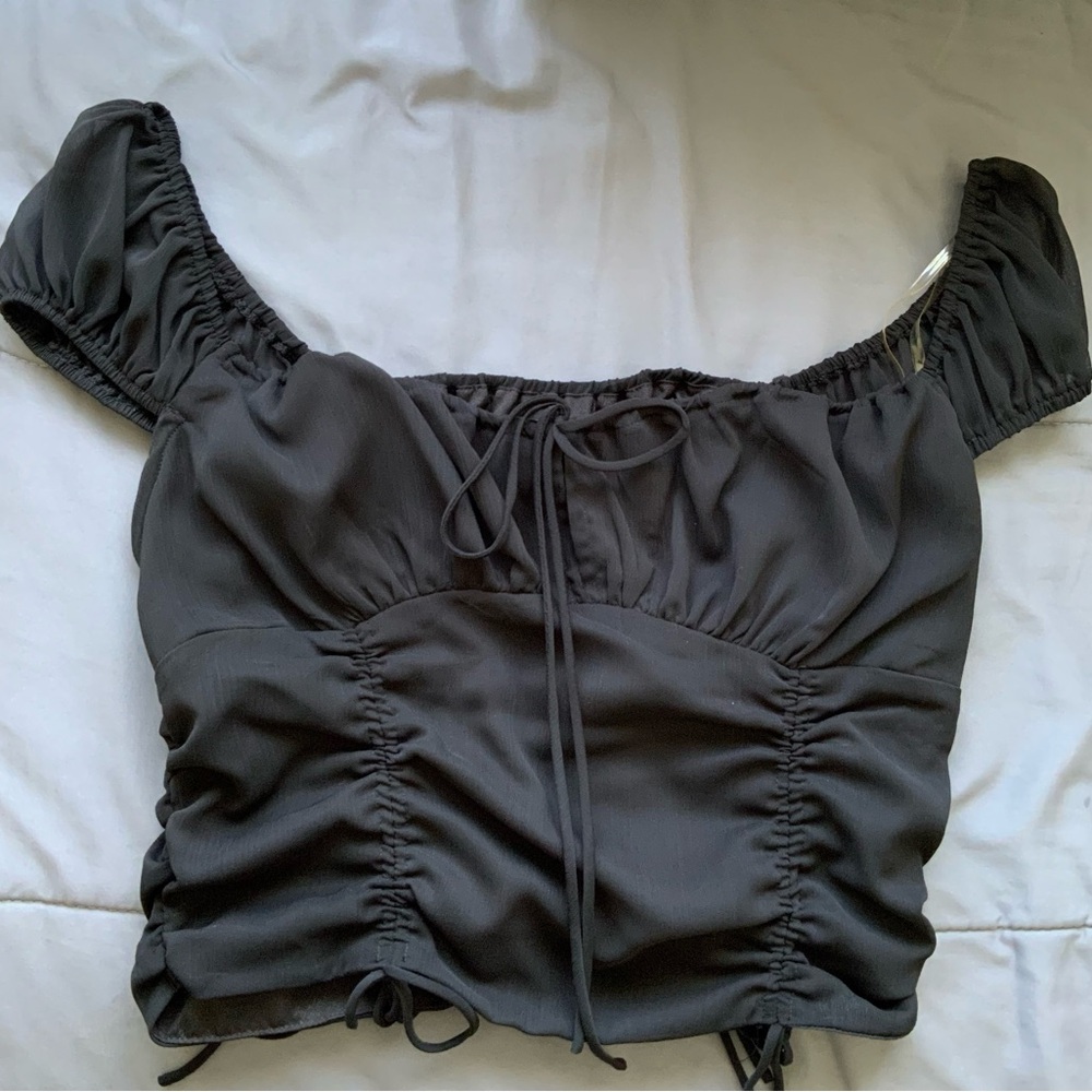 Sweetheart Neckline Ruched Front Top